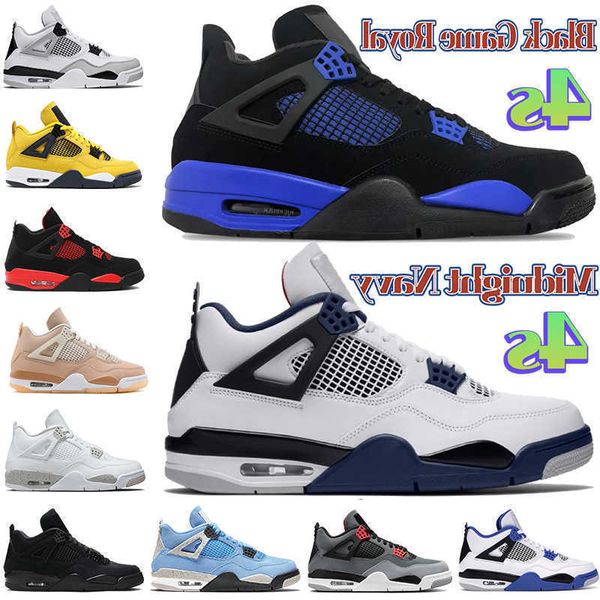 

with box designer sneaker 4 4s basketball shoes midnight navy military black game royal canvas cat red thunder university blue white oreo in