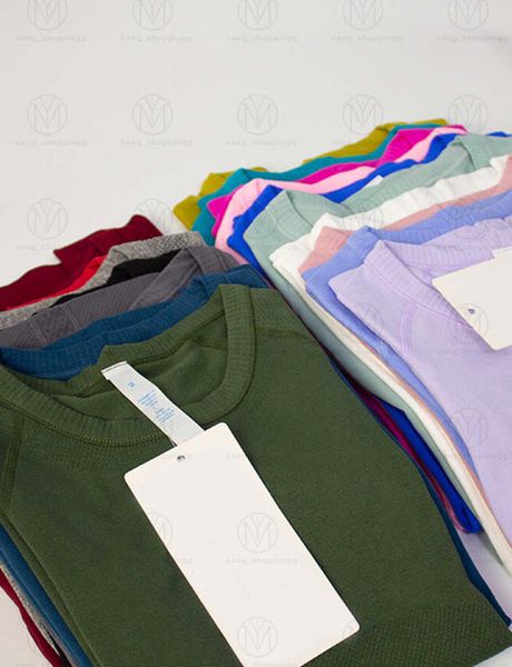 

yoga women wear swiftly 1.0 2.0 tech ladies sports t shirts outfit short-sleeved t-shirts moisture wicking knit high elastic fitness fashion, Gray