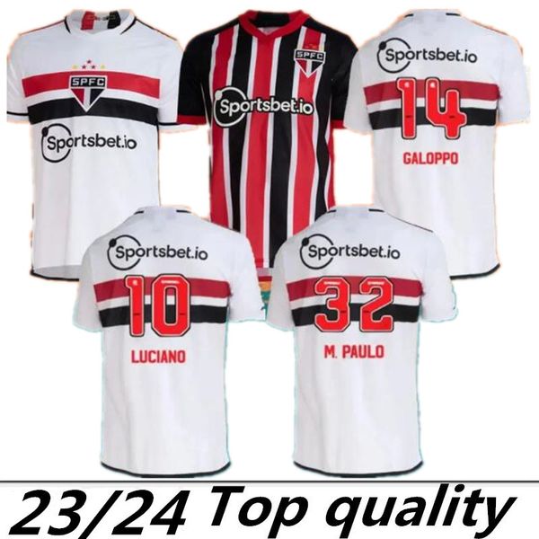 

2023 sao paulo fc soccer jerseys luciano 23 24 rafinha calleri alisson pablo maia home away 3rd football shirt, Black