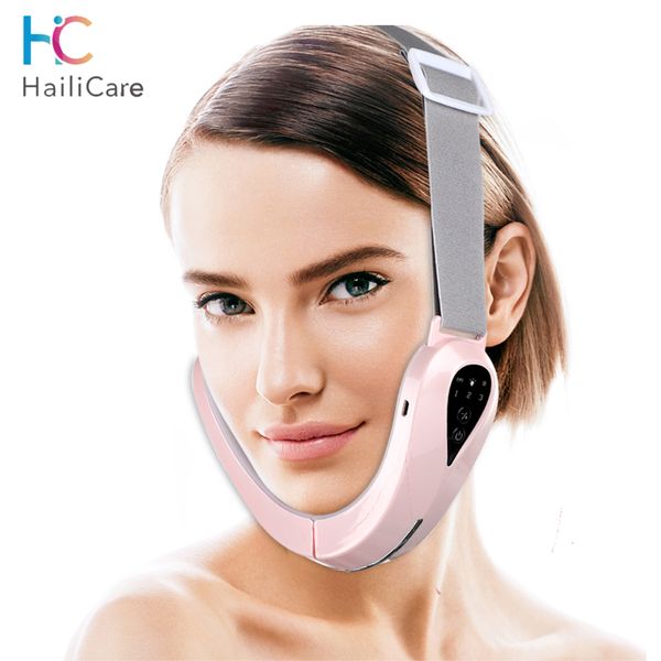 

face massager ems lifting double chin v shape belt red blue light led slimming vibration devices skin care 230515