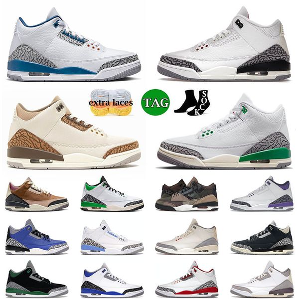 

2023 designer 3 3s men women basketball shoes wizards palomino off noir archaeo brown pine green patchwork mens sports trainers sneakers siz