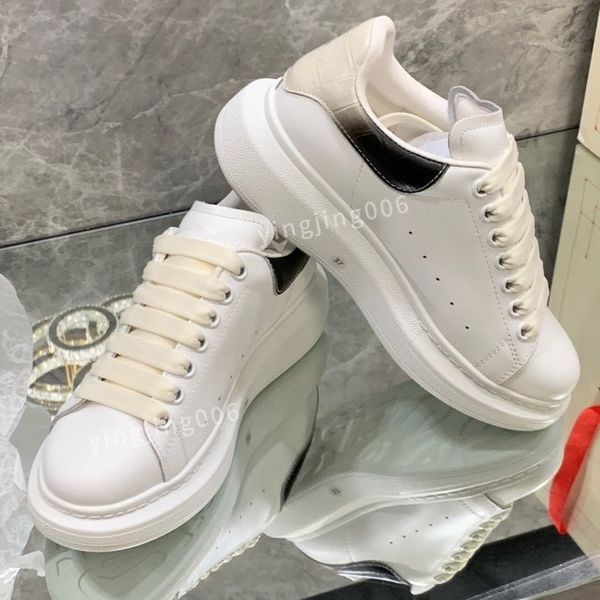 

2023platform brand men womens quality casual shoes leather lace-up sneaker fashion lady flat running trainers letters gym sneaker, Black