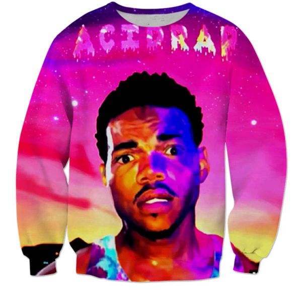 

acid rap chance the rapper men cewneck 3d hoodies sweatshirt man women pullover outwear o neck hip hop dance casual hipster hooded, Black