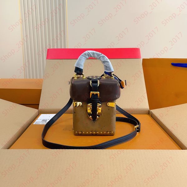 

women vertical trunk bag petite malle handbag trunk mini tote designer shoulder crossbody mobile phone bags beach camera box wallet dhgate m