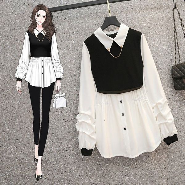 

women's blouses shirts -4xl oversize women spring autumn long sleeve fashion streetwear korean single breasted female 230516, White