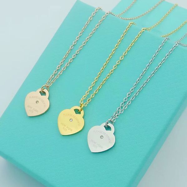 

european and american love diamond bracelet necklace set luxury designer women's necklace jewelry jewelry 316l stainless steel with box, Golden;silver