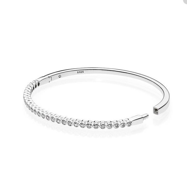 

twinkling forever bangle bracelet for pandora 925 sterlring silver wedding jewelry designer bracelets for women crystal diamond bracelet wit, Black