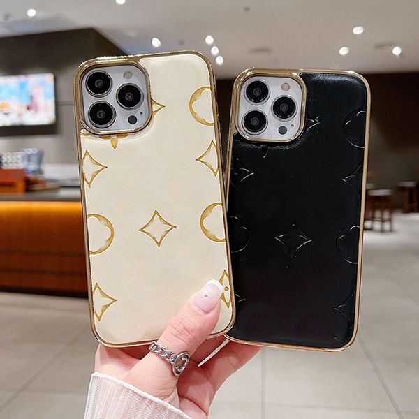 

luxury designer leather phone case for iphone 14 11 12 13 pro max 12 13 mini 7 8 plus x xs xr xsmax fashion floral print tpu cases