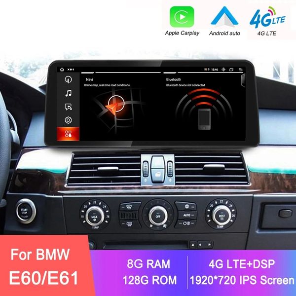 

12.3" 6g+128g android car multimedia player radio for bmw series e60/e61 4g lte carplay gps navi touch screen stereo