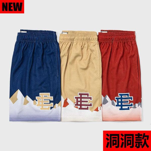 

men's clothing new ee american casual shorts fitness loose fitting sports quarter pants mesh breathable knee tight, White;black