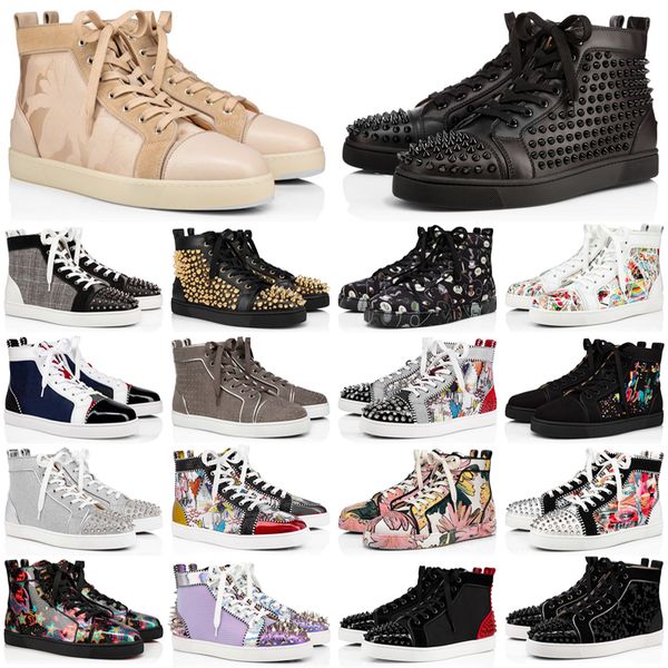 

reds bottoms designer shoes men women sneakers high low hiking outdoor shoe plate-forme pantoufle scarpe chaussures luxury loafers trainers, Black