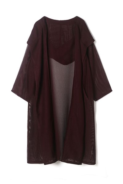 

2023 new simple style loose long fishing net cardigan coat, White;black