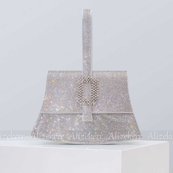 

totes handle glittering diamond handbag 2023 luxury designer elegant gold crystal purses chain crossbody bags 230509