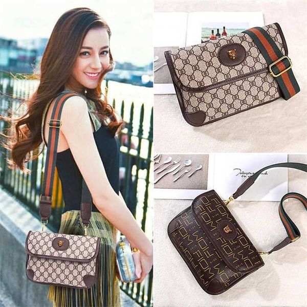 

13% off 2023 handbag genuine leather women's new summer fashion broadband tiger head envelope premium one shoulder crossbody bag