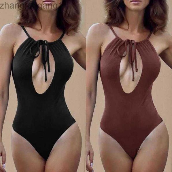 

designer bikini qianmo clothing 2023 striped high-waisted conservative one-piece swimsuit woman fashion, White;black