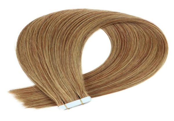 

10 gold brown cuticle intact remy human hair tape in extensions6462652, Black