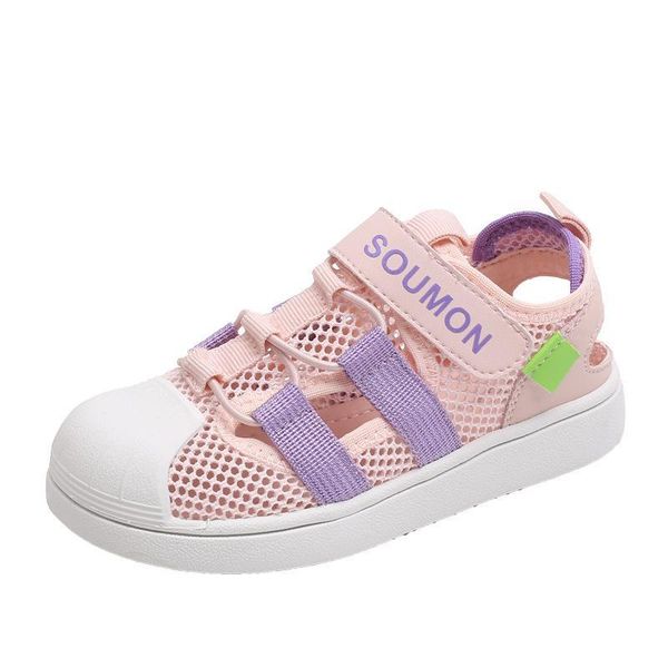 

sandals kids shoes summer footwear children boys mesh breathable girls fashion casual soft soled f11245, Black;red