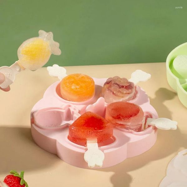

baking moulds fruit ice cream molds food grade silicone popsicle mold cube tray reusable cake stick summer party supplies
