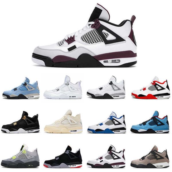 

with box designer wholesale men basketball shoes taupe haze university blue 4s 4 sail black cat fire red trainer sneakers 7-13