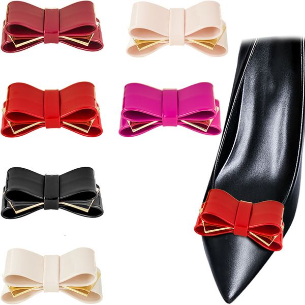 

shoe parts accessories 1 pair bow shoe clips pu leather shoe decoration women shoe embellishment fashion pumps accessories for women diy cra, White;pink