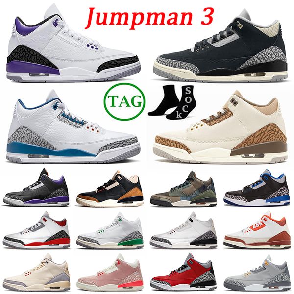

men trainers jumpman 3 basketball shoes original 3s wizards fire red palomino dark iris mars stone off noir j3 sneakers women sports white c