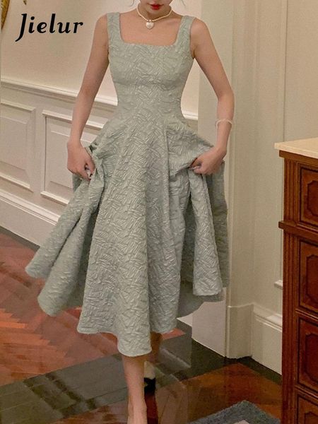 

dresses jielur summer women vintage elegant party sleeveless midi dress lady evening party a line fashion prom female clothing vestido, Black;gray