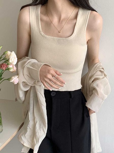 

women's tanks camis heliar women square neck knitted solid camisoles off shoulder summer highstreet strappy plain tank crop women 202, White