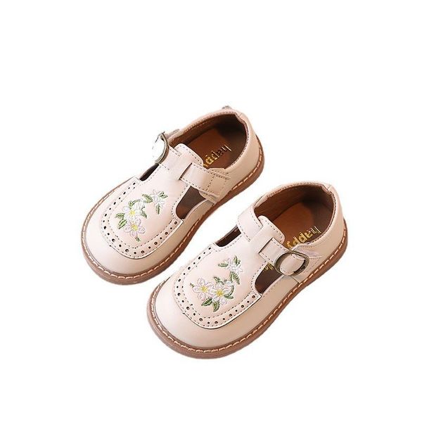 

sneakers baby shoes children casual footwear girls embroidered princess spring retro fashion leather f14237, Black;red