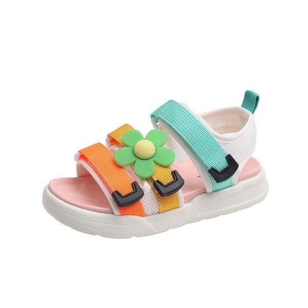 

sandals kids shoes baby children girl summer soft sole beach breathable flower princess f11266, Black;red