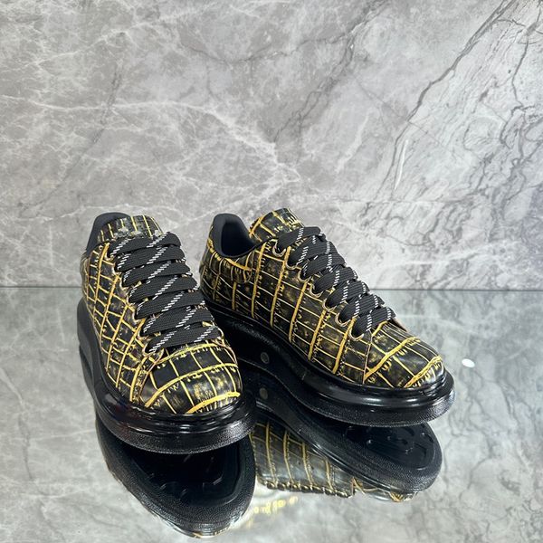 

new casual shoes women leather man lace-up fashion running trainers woman men gym sneakers 0511, Black