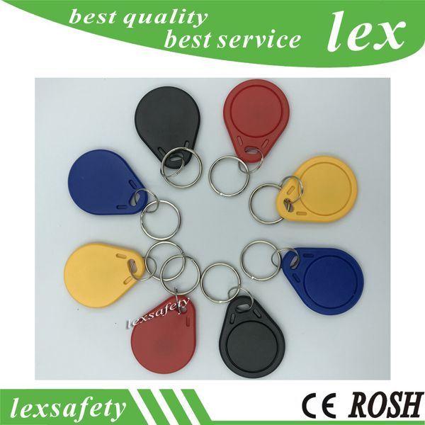 

100pcs abs waterproof mif 1k 13.56mhz uid keyfob tag rfid access control clone key card hf iso14443a clone changeable keyfob