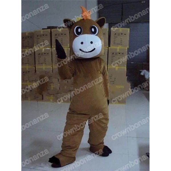 

performance brown horse mascot costumes cartoon carnival adults outfit birthday party halloween christmas outdoor outfit suit, Red;yellow