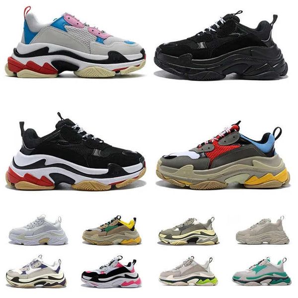 

triple s black casual shoes grey all white black green pink orange grey red blue mens womens luxury 17w platform sneakers trainers outdoor