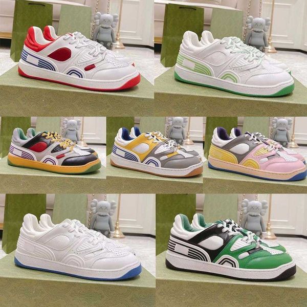 

fashion casual shoes men women quality white green pink canvas real leather non slip lace up sport shoes, Black