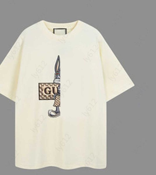 

mens designer t shirt tee shirt luxe fashion classic thread gold cartoon pattern brand printing design breathable anti-wrinkle scoop neck me, White;black