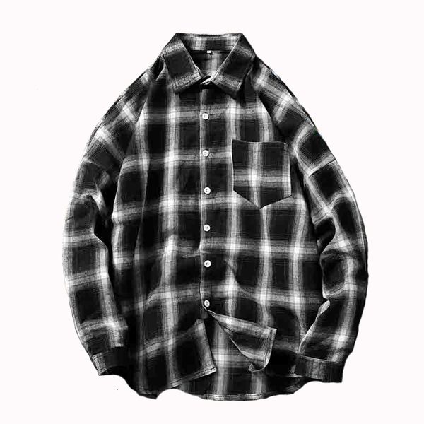 

men's casual shirts plaid shirt flannel checkered shirt men shirts long sleeve chemise homme cotton male check shirts autumn fashion br, White;black