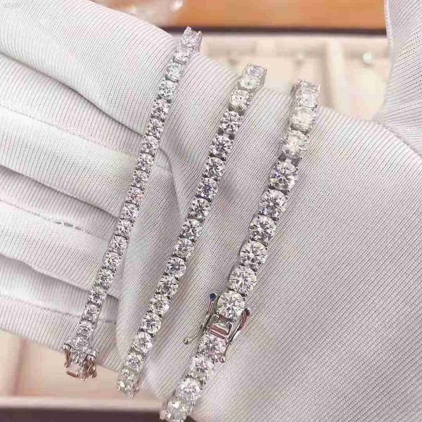 

qianjian hip hop punk 925 sterling silver diamond necklace moissanite tennis chain
