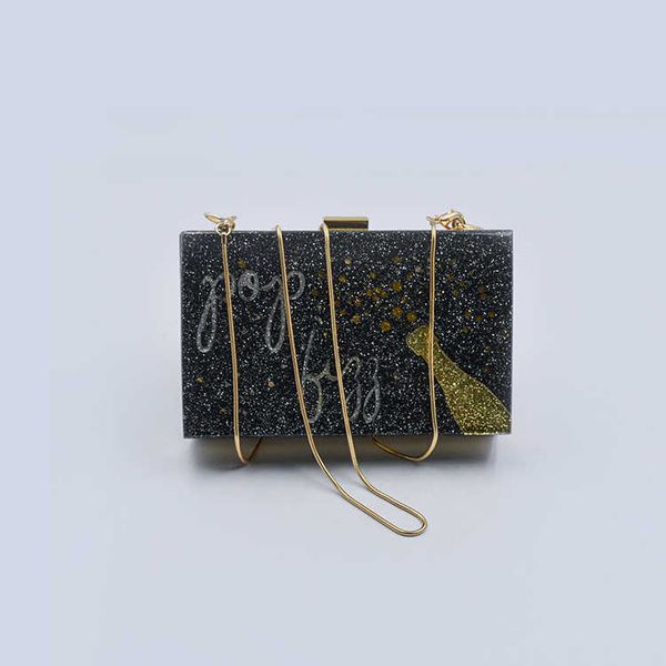 

nice face spliced acrylic dinner fashion one shoulder crossbody women's bag 230516