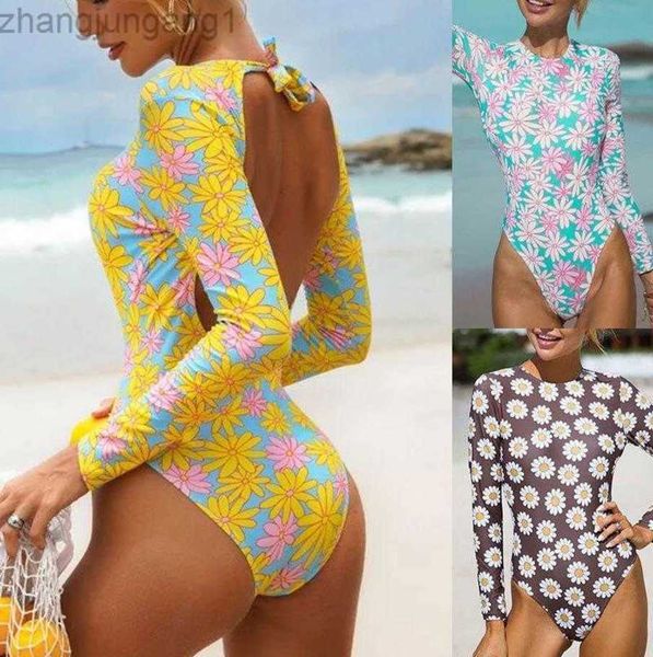 

designer bikini qianmo clothing 2023 style swimwear printed backless one-piece conservative swimwear women's swimwear fashion, White;black