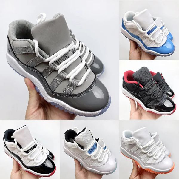 

low designer children basketball kids shoes baby 11 11s xi cherry bred cool grey concord unc win like for toddler sneakers fashion tennis sh, Black