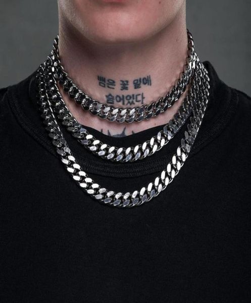 

cuban chain necklace men handmade stainless steel link chain necklace for men9667753, Silver