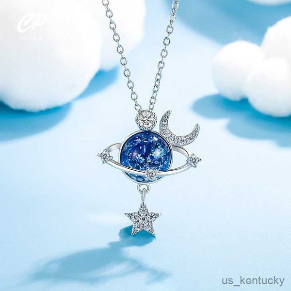 

pendant necklaces small universe female summer exquisite light luxury design clavicle chain versatile r230718, Silver