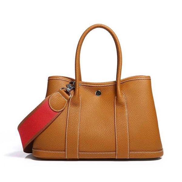 

designer authentic handbag hemrres classic garden party tote bag home h leather wrap layer cowhide work commuter women's large capacity