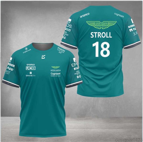 

aston martin 2023 f1 team t-shirts spanish racing driver fernando alonso 14 and stroll 18 oversized t-shirts, White;black