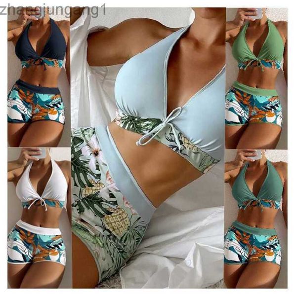 

designer bikini women's 2023 split bikini high waist swimsuit fashion, White;black