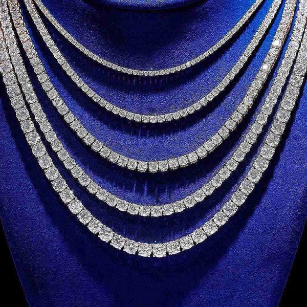 

fine necklaces iced out moisanite diamond tennis 925 silver sterling chains moissanite necklace