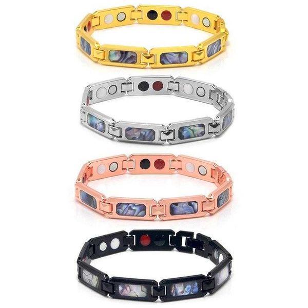

longrui nano bracelets color retention electroplating male and female personality bracelet shell magnet energy magnetic, Golden;silver