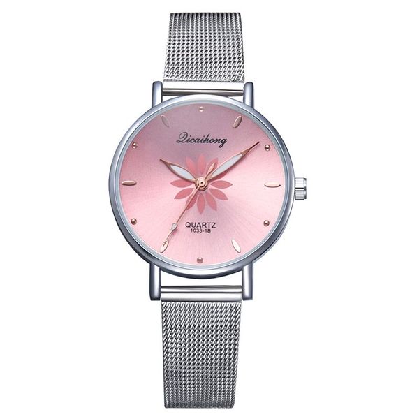 

hbp classic quartz watch for woman fashion dress lady watches silver color band wristwatch, Slivery;brown