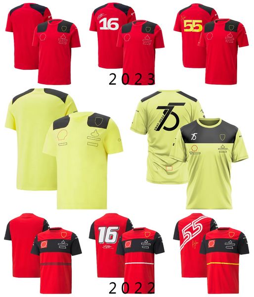 

2023 new f1 official team uniform summer red quick-drying racing suit casual breathable sweatshirt plus size customization for men and women