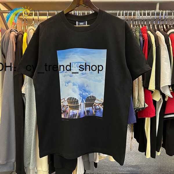 

mens tshirts hip hop cartoon character printing kith tshirt men women casual cotton tee black white apricot short sleeve 230414 31, White;black